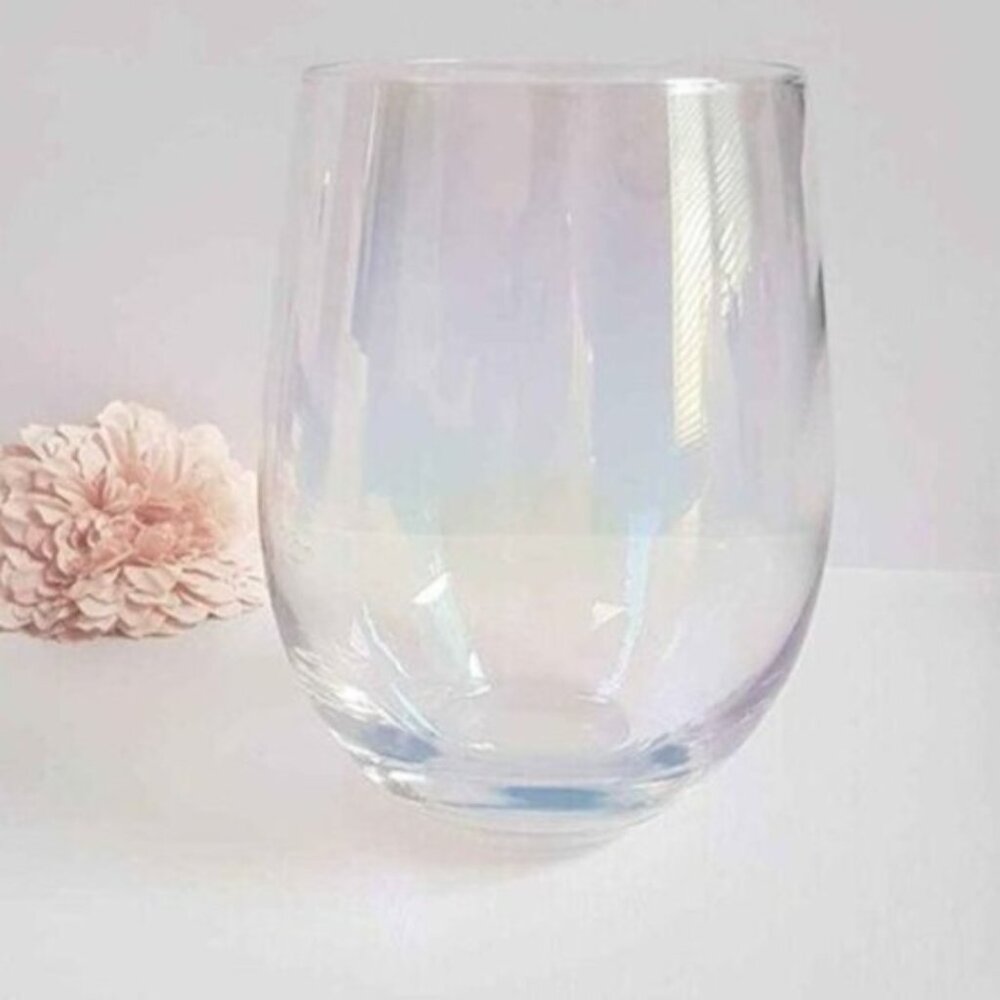 Lustrous Iridescent Stemless Drinking Glasses Wine Glasses - Set of 4